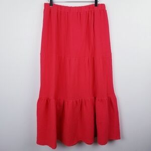 Rachel Zoe Coral Tiered Maxi Dress with Pockets NWT